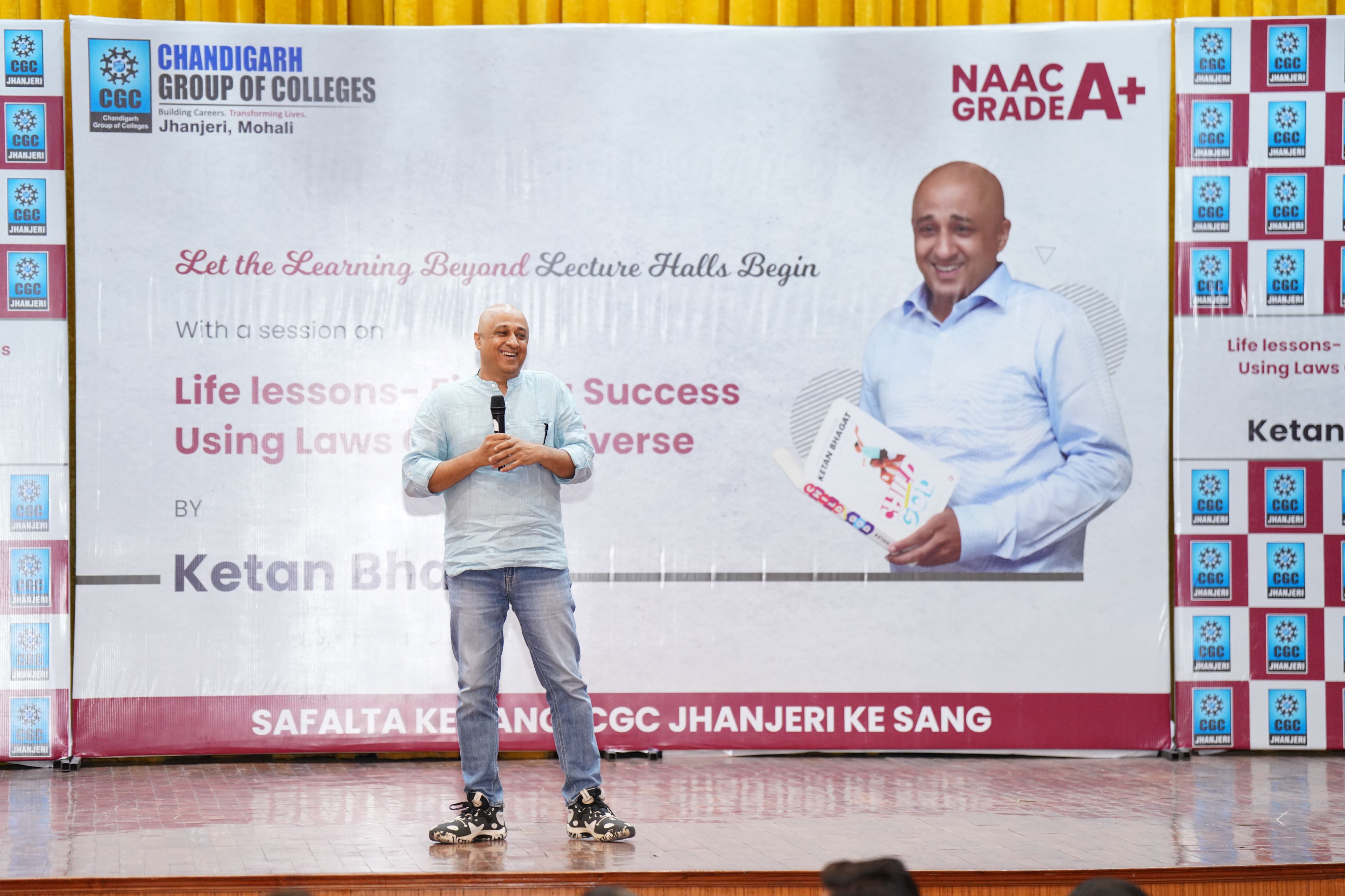 Renowned Author Ketan Bhagat Enlightens the students at CGC Jhanjeri