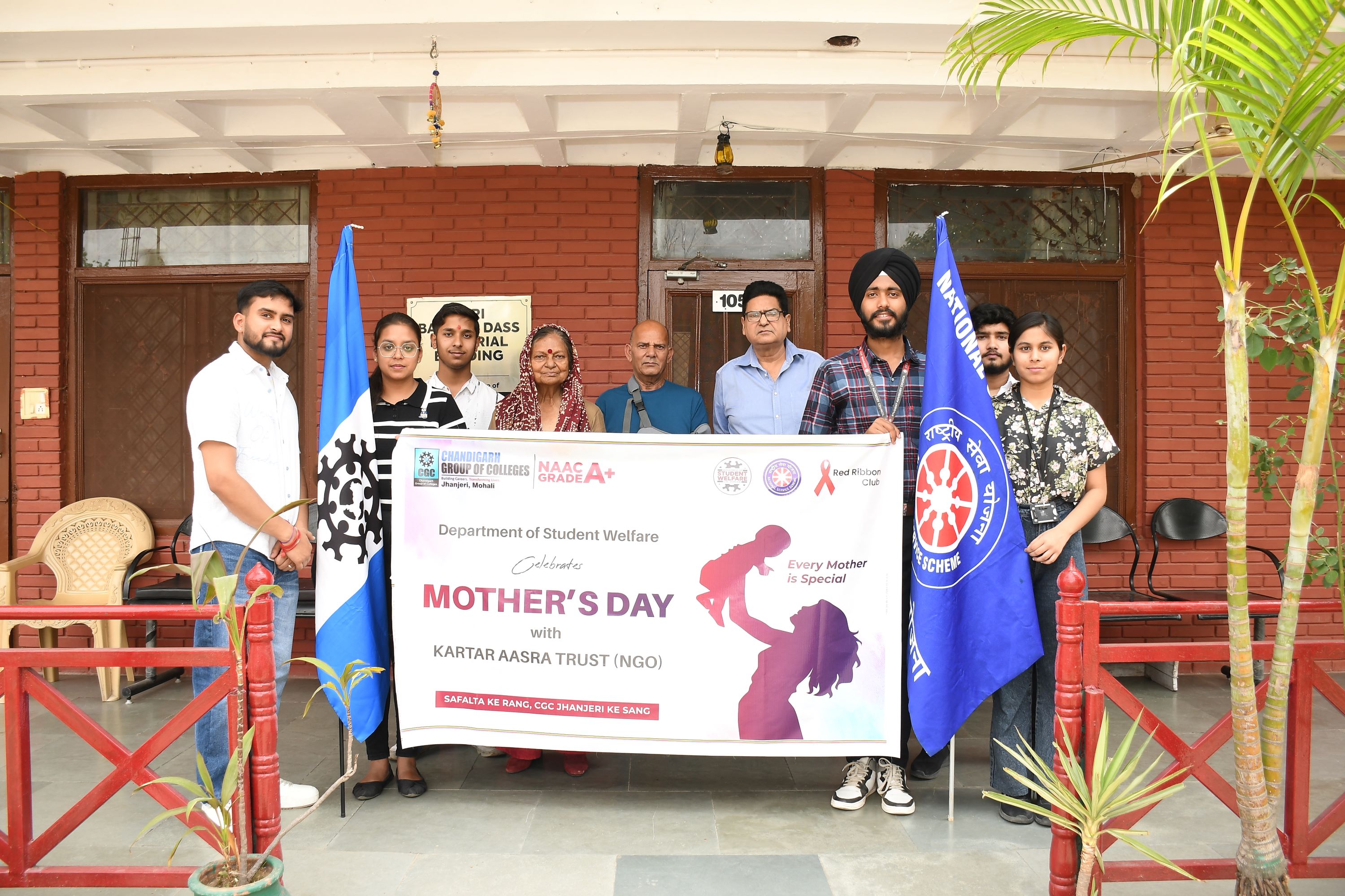 CGC Jhanjeri's NSS Wing Spreads Joy on Mother's Day at Kartar Aasra Trust. 